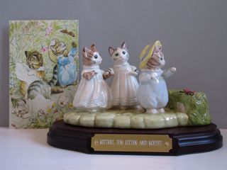 Grande Statuetta Gattini Beatrix Potter Porcellana