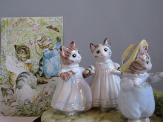 Grande Statuetta Gattini Beatrix Potter Porcellana