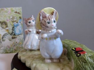 Grande Statuetta Gattini Beatrix Potter Porcellana