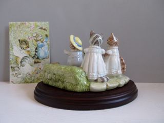 Grande Statuetta Gattini Beatrix Potter Porcellana