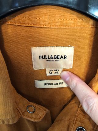 Camicia Pull&Bear Uomo Manica Lunga Tg M Zucca