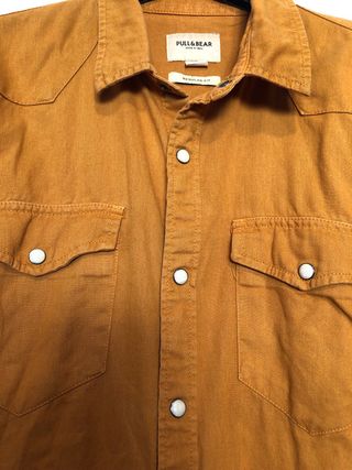 Camicia Pull&Bear Uomo Manica Lunga Tg M Zucca
