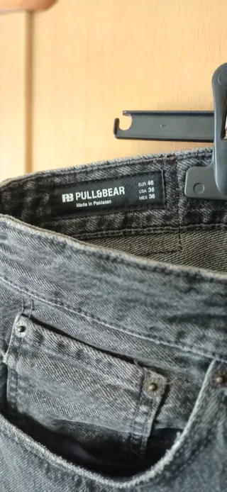 Pantalón vaquero straight gris hombre