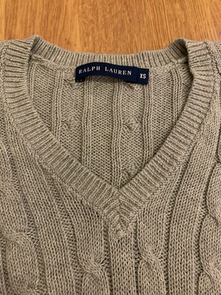 Jersey Ralph Lauren Talla S Cable Knit Gris