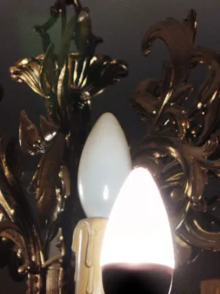 Lámpara de bronce clásica con lágrimas de cristal