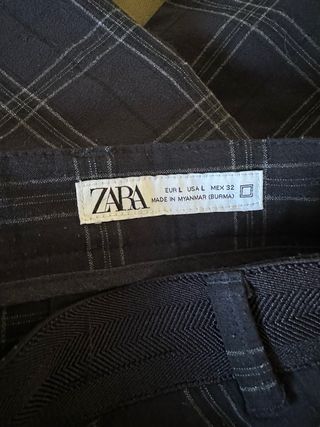 Pantalón de cuadros de hombre Zara Talla L