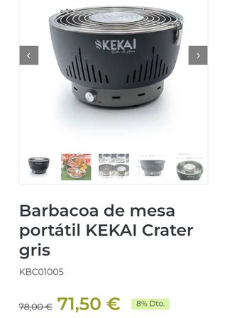 KEKAI Crater - Barbacoa de carbón portátil