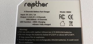 Carregador de Pilhas Rapthor 750mAh
