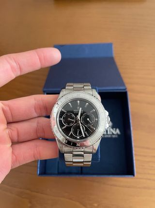Reloj Festina Cronógrafo Negro y Plateado