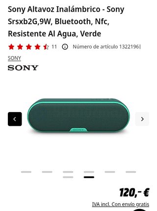Sony SRS-XB2 - Altavoz portátil (Exta Bass, Bluetooth, NFC, Inalámbrico