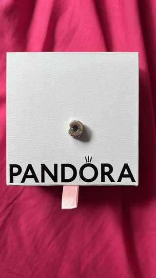 Charm Pandora plumas y Cristales Azules