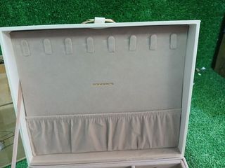 SONGMICS JBC165W01 Joyero 2 Capas, Joyero con Asa