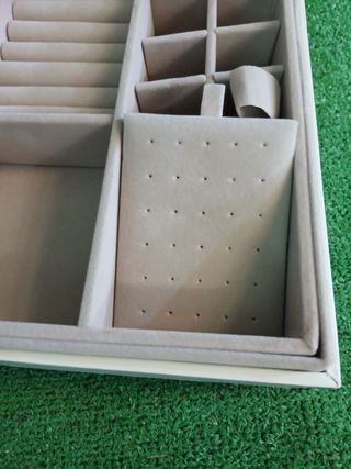 SONGMICS JBC165W01 Joyero 2 Capas, Joyero con Asa