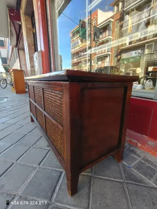 Baúl Madera Vintage Mimbre