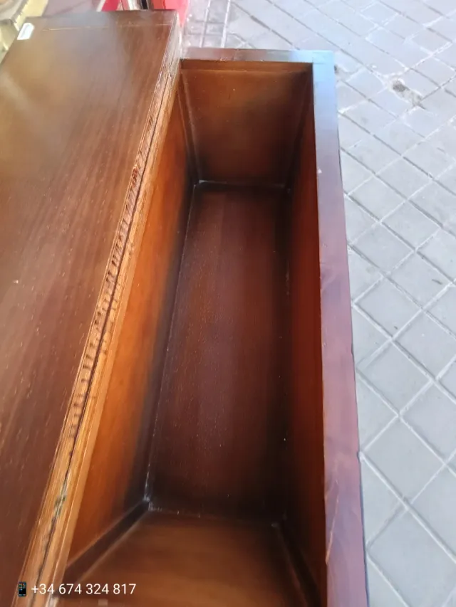 Baúl Madera Vintage Mimbre