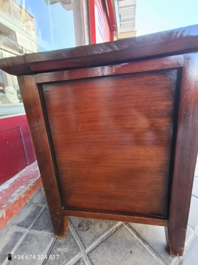 Baúl Madera Vintage Mimbre