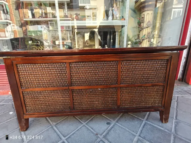 Baúl Madera Vintage Mimbre