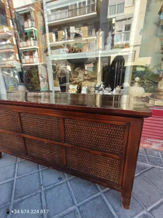 Baúl Madera Vintage Mimbre