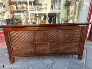 Baúl Madera Vintage Mimbre