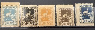 Lote 5 Sellos Ayto Dilar 10 Cts guerra civil