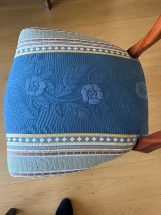 6 Sillas Isabelinas Madera y Tela