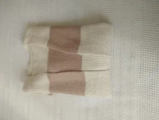 Chaqueta punto larga beige y blanca Talla XL