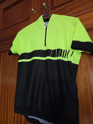 Maillot Ciclismo Infantil Neón y Negro