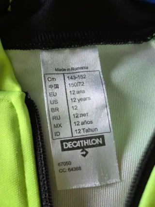 Maillot Ciclismo Infantil Neón y Negro