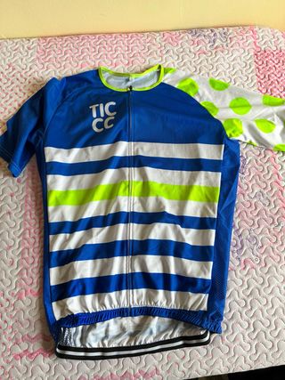 Maillot Ciclismo TICC Azul Rayas y Lunares