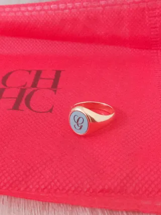 Sello de oro con amatista inicial G