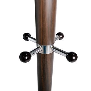 Perchero metálico con base de mármol, 14 ganchos, 173 cm – Marrón oscuro