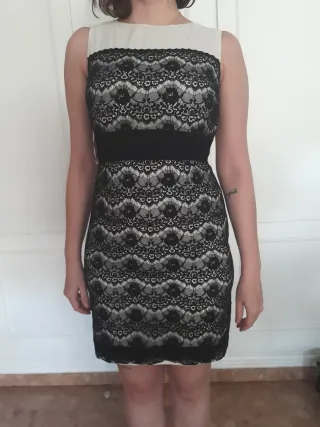 Vestido Zendra Negro y Blanco