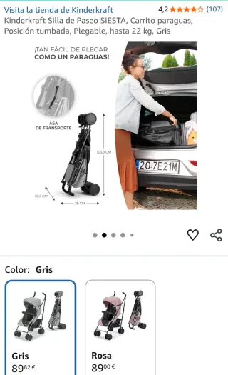 Silla de paseo KinderKraft Siesta paraguas