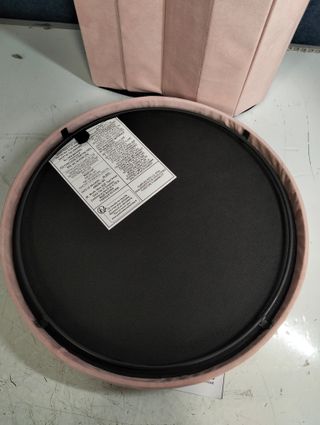 SONGMICS Mazie Puff Redondo Plegable 65L Terciopelo Rosa