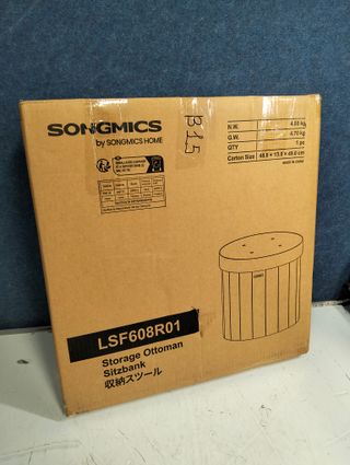 SONGMICS Mazie Puff Redondo Plegable 65L Terciopelo Rosa