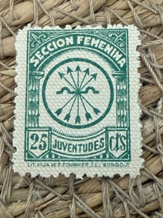 Sello Seccion Femenina 25 Cts guerra civil