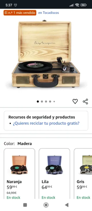 Giradischi Prixton Bluetooth e USB