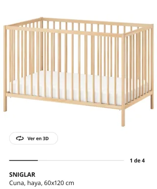 Cuna IKEA Sniglar + Colchón ECUS Kids