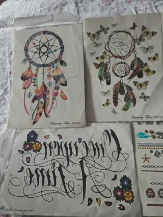 Set 50 temporary tattoos grandi dimensioni