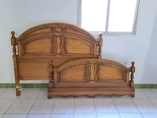 Cabecero y piecero madera cama 135