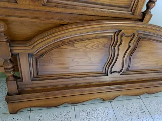 Cabecero y piecero madera cama 135