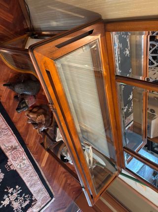 Tavolo ingresso in legno e vetro