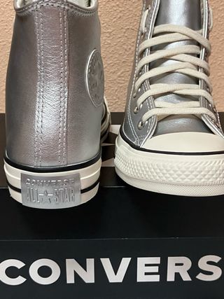 Converse CTAS Hi Leather Talla 35 Plateadas