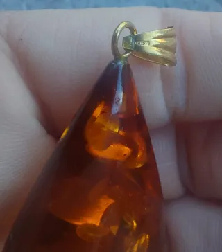 Ciondolo Ambra Oro Giallo 750