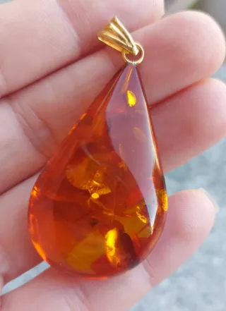 Ciondolo Ambra Oro Giallo 750