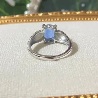 Anillo de acero inoxidable fluorita azul natural