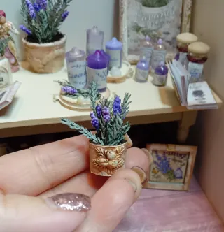 Casa delle bambole vaso shabby lavanda