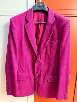 Americana pana fucsia hombre.