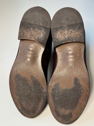 Botín piel Massimo Dutti de color burdeos