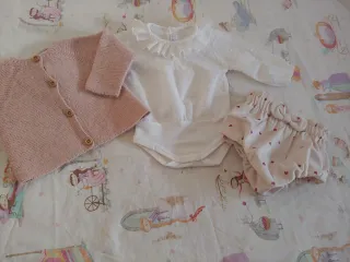 Conjunto 3 piezas Talla 0-1 mes bebe o reborn